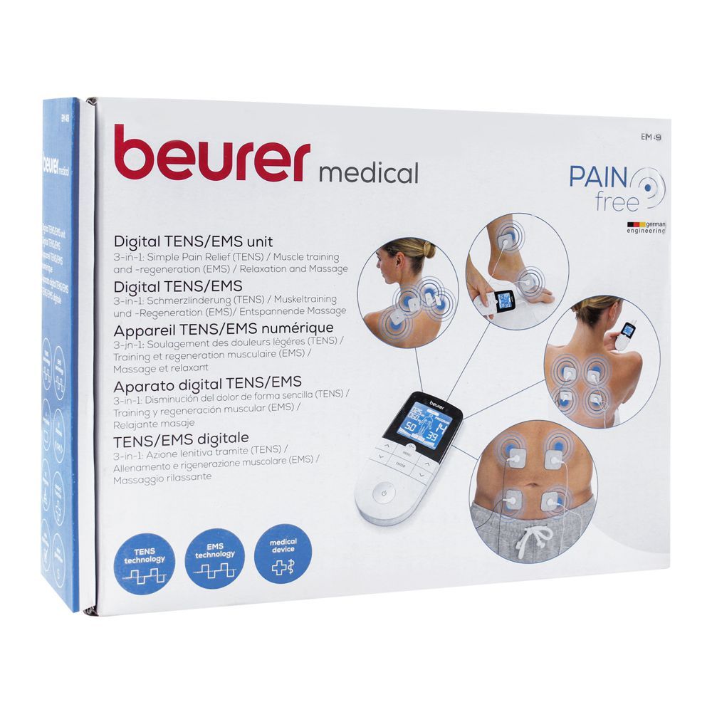 Beurer EM 49 Digital TENS/EMS Unit For Intensive Treatment – Cure With Us  Healthcare Pvt Ltd